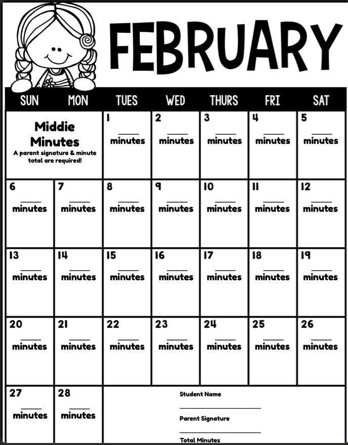 February Middie Minutes