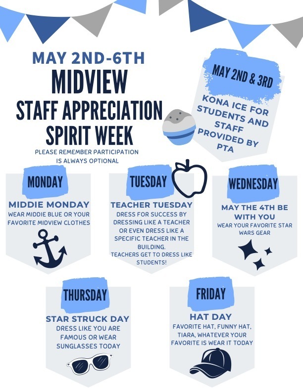 Staff Appreciation Spirit Week