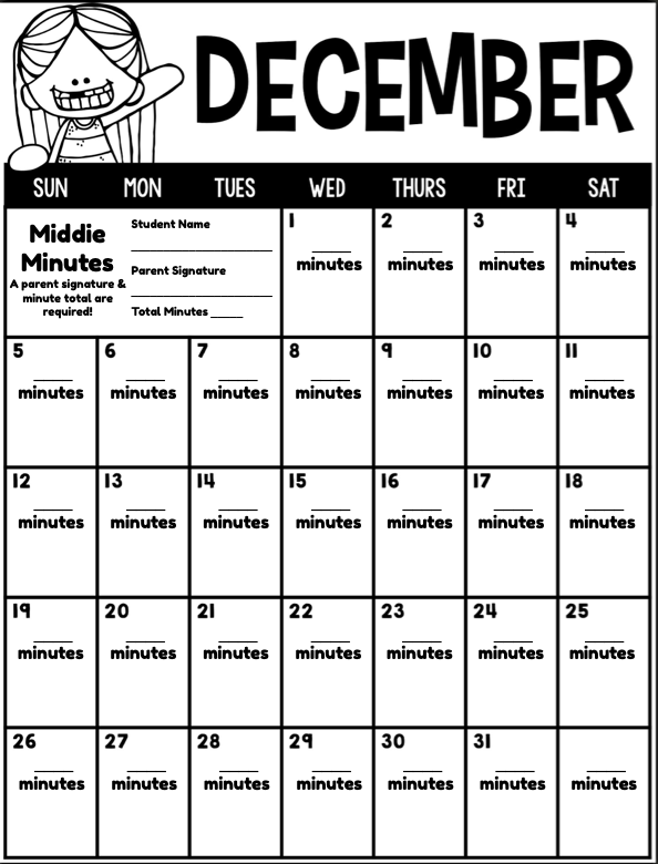 December Middie Minutes