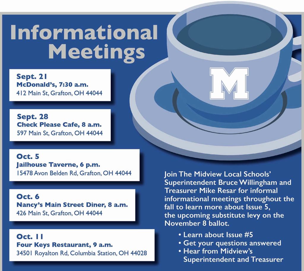 Informational Meetings Schedule